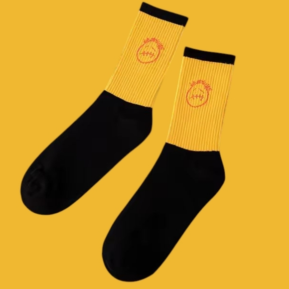 Black and Yellow travis Scott Style Men's Socks - Picture 1 of 1